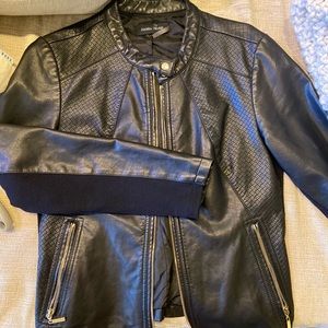 Black Faux Leather Jacket Ivanka Trump Medium